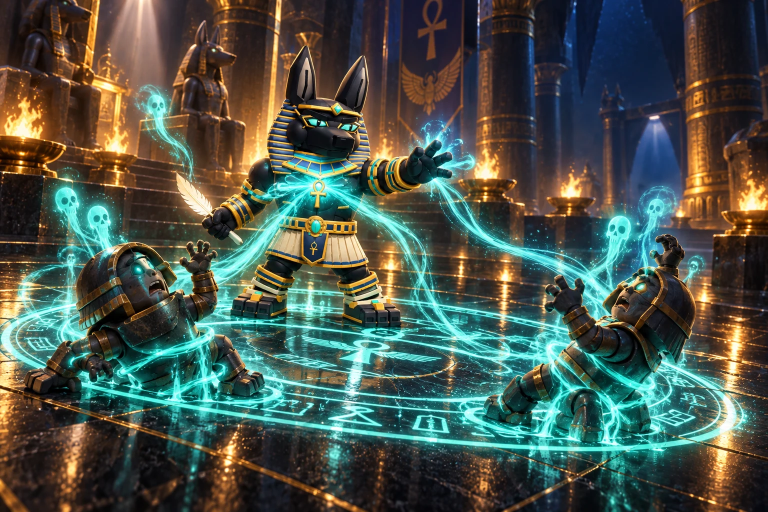 MASTER ANUBIS using the ‘Judgment of the Duat’ ultimate in the arena.