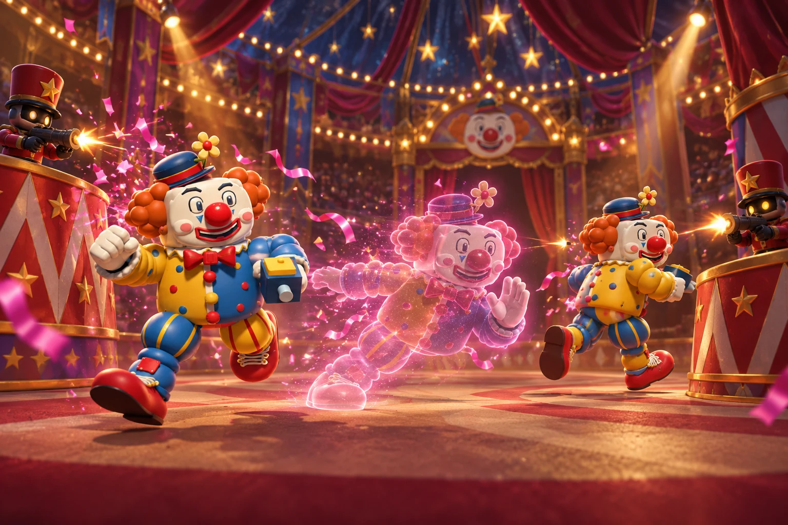 MR. KABOOM using the ‘Sleight of Hand’ ultimate in the arena.
