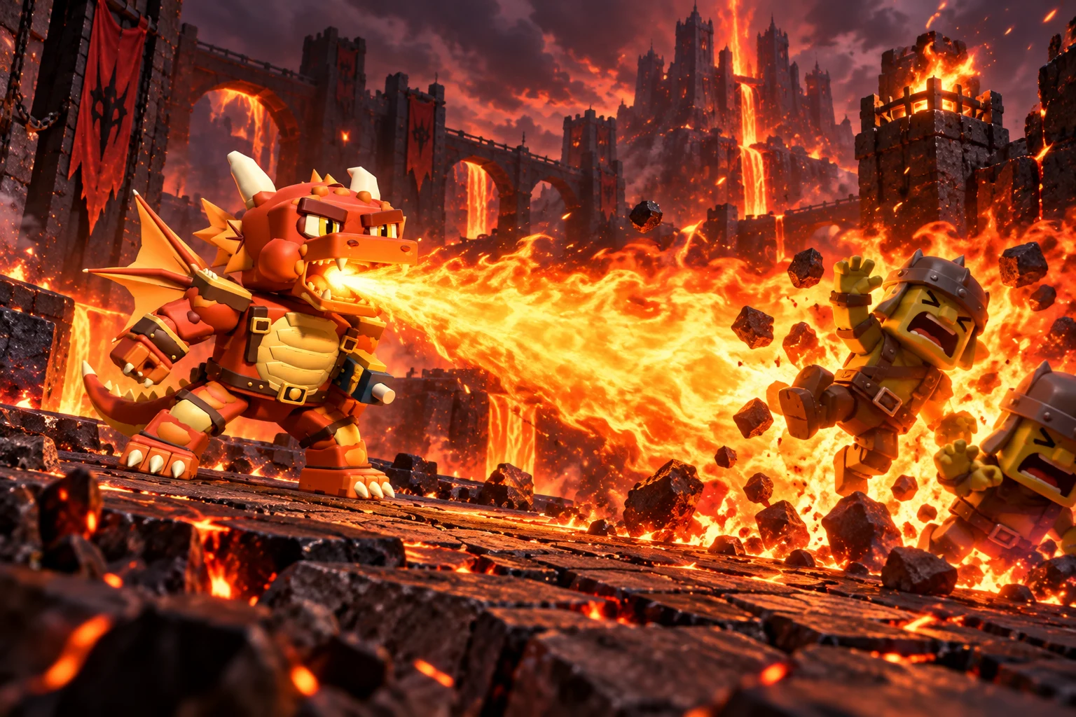 IGNATIUS THE LUKEWARM using the ‘Ember Breath’ ultimate in the arena.