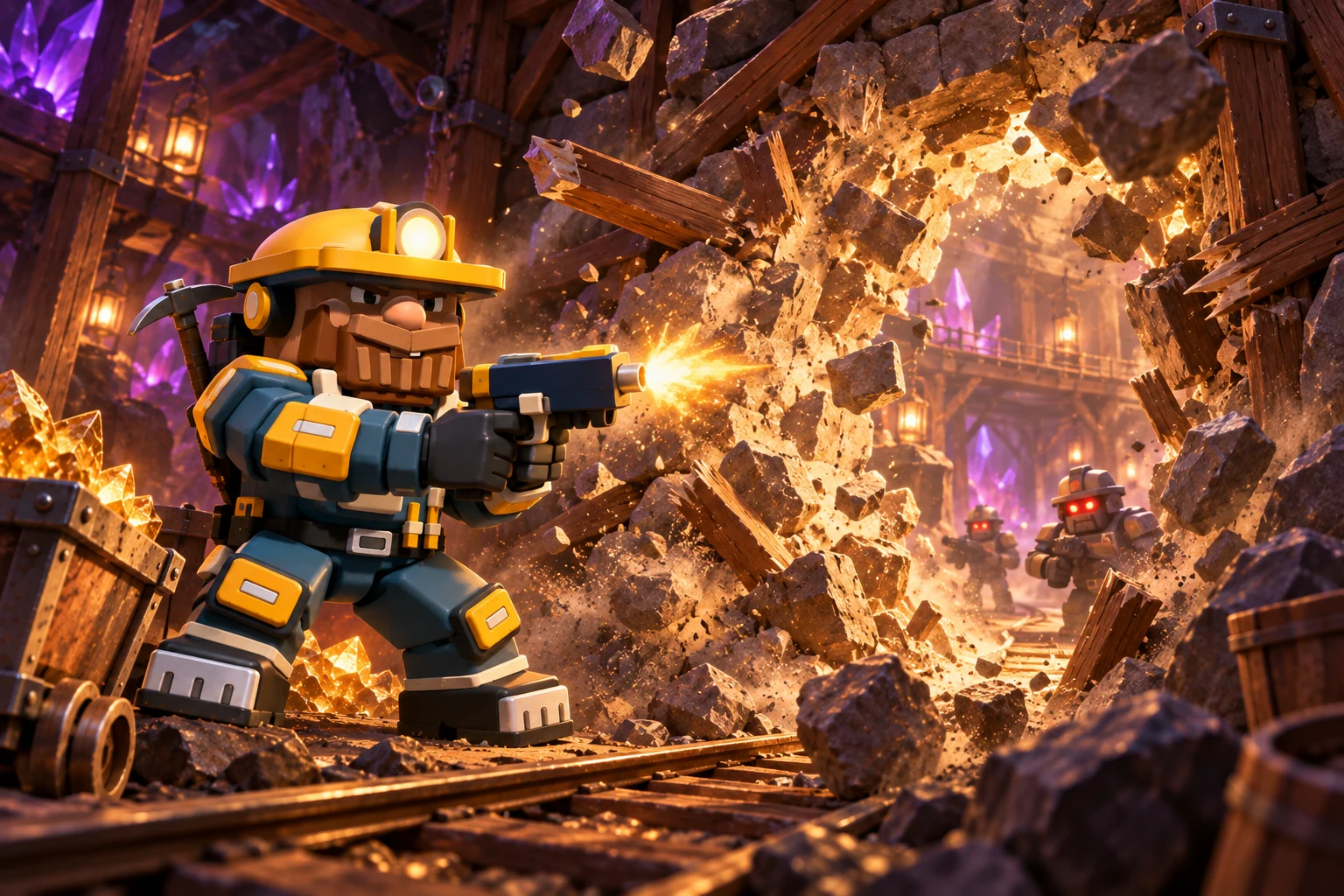 GUS RUBBLE demonstrating the ‘Public Works’ passive in the arena.