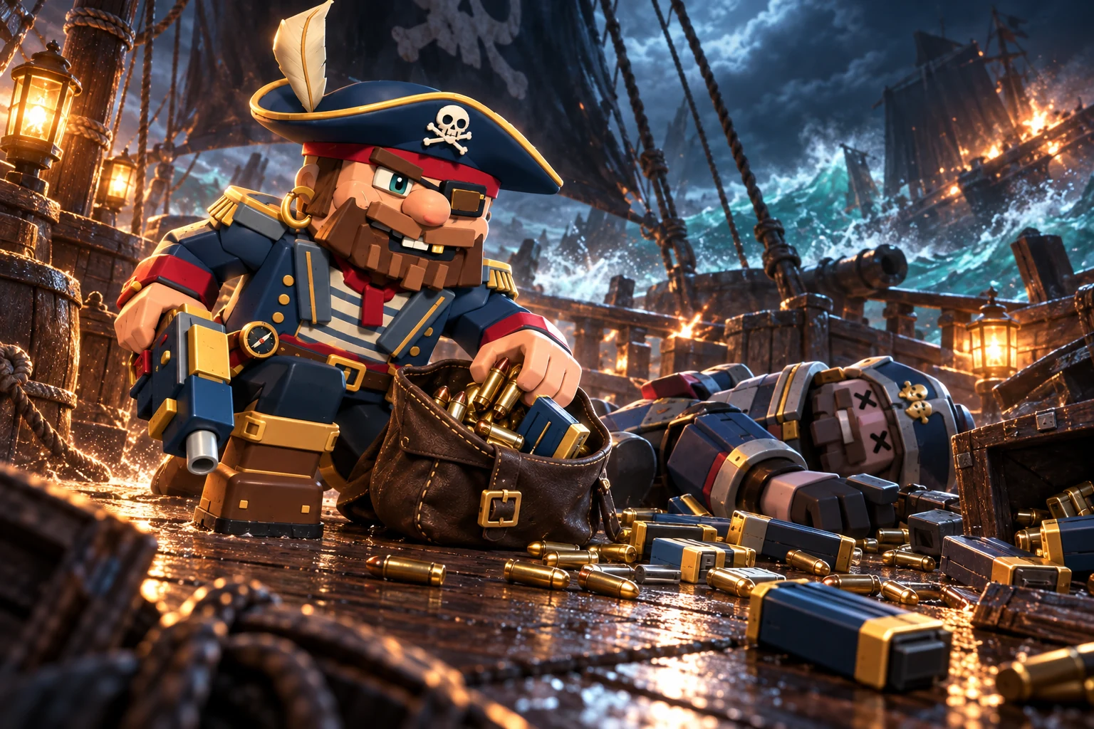 CAPTAIN BARRELBEARD demonstrating the ‘My Share of the Loot’ passive in the arena.