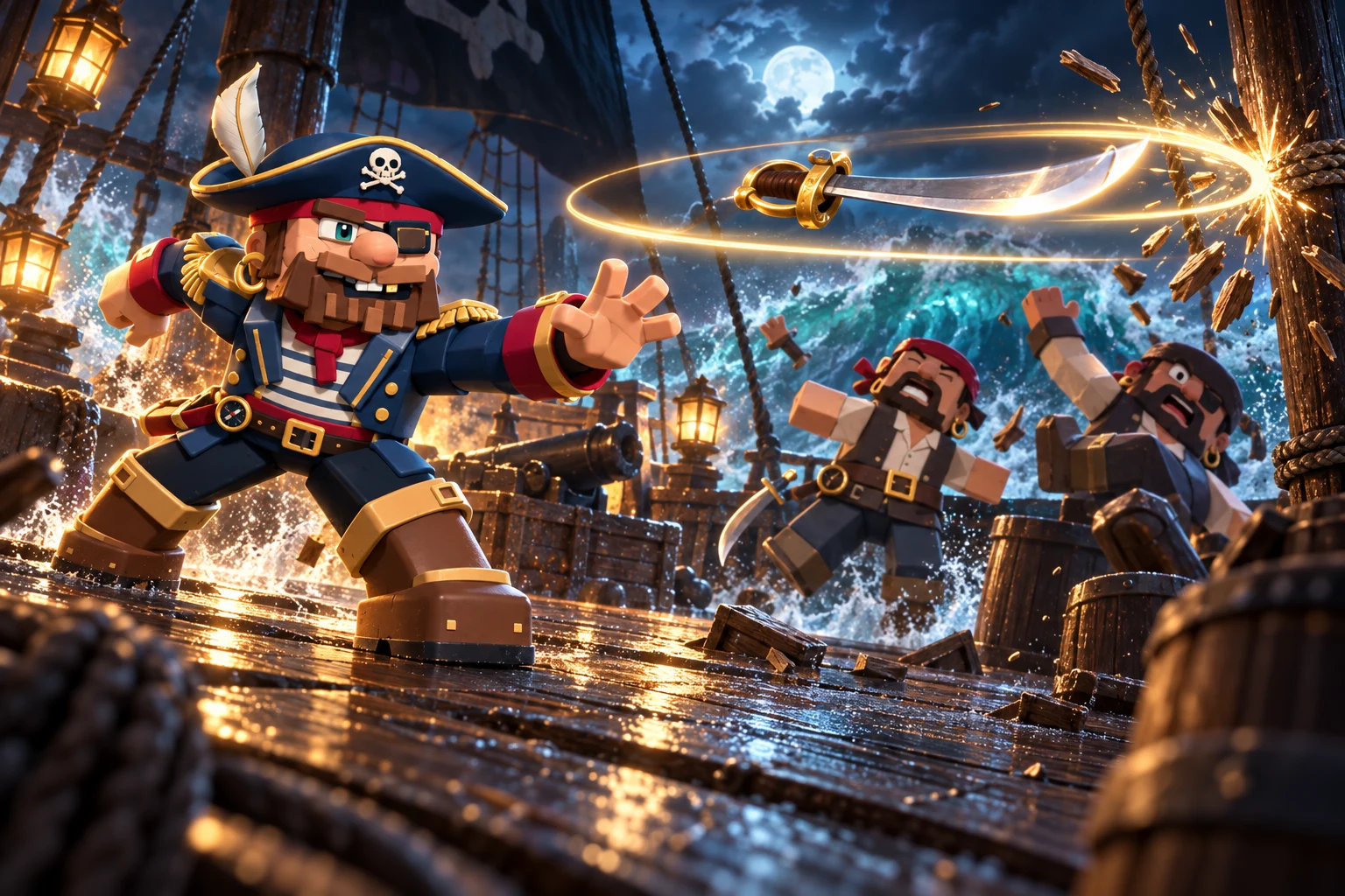 CAPTAIN BARRELBEARD using the ‘Boomerang Cutlass’ ultimate in the arena.