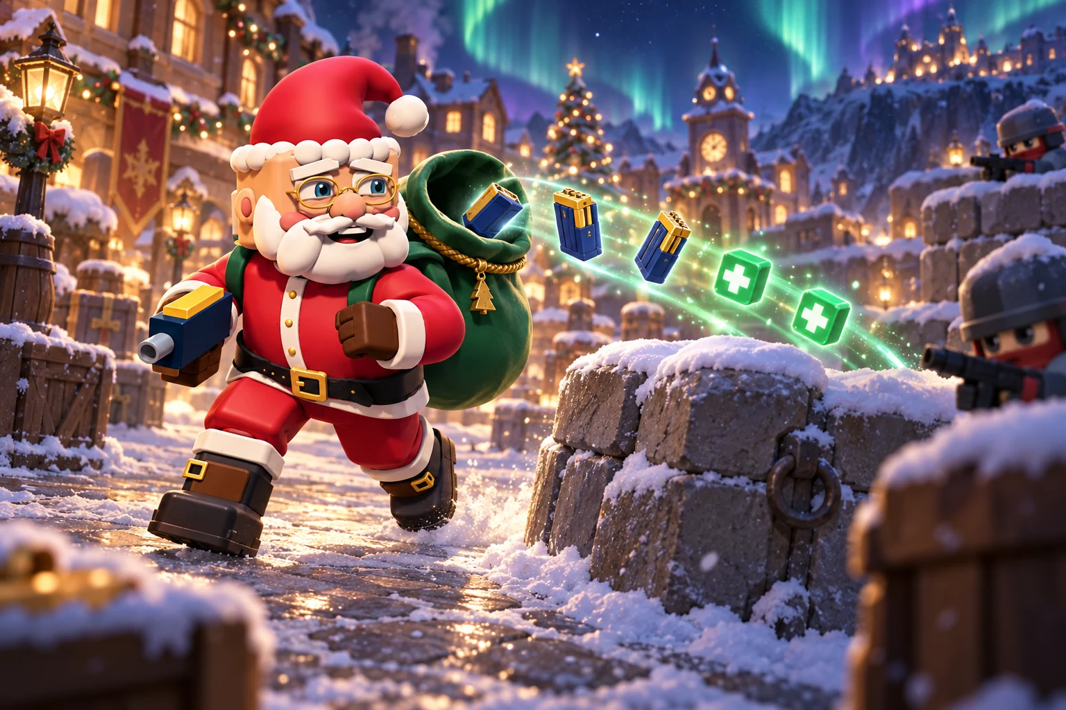 SANTA CLAUS demonstrating the ‘The Great Collection’ passive in the arena.
