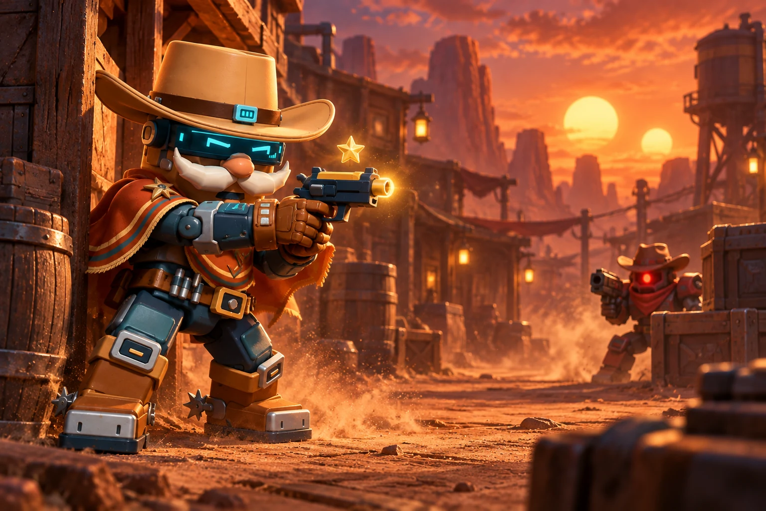 MARSHAL HIGH NOON demonstrating the ‘Taking Aim’ passive in the arena.