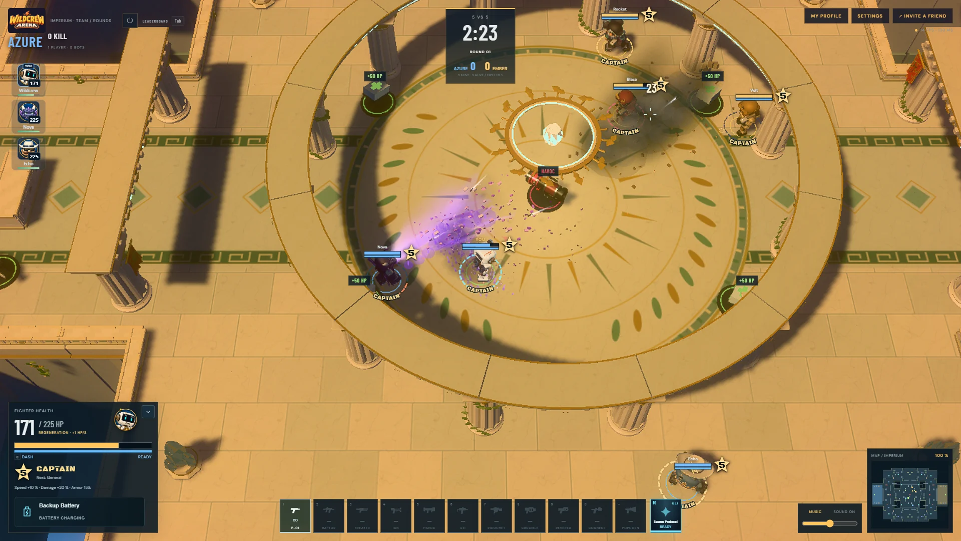 Team gameplay in Wildcrew Arena. A private lobby lets your group prepare together.
